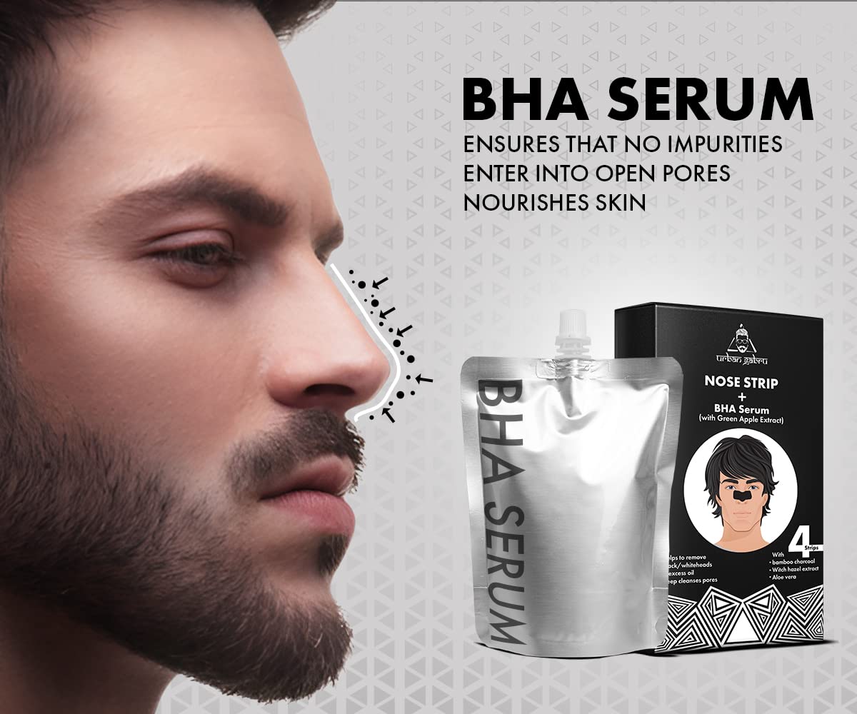 UrbanGabru Nose Strip with BHA Serum | Nose Strips for Blackhead, Whitehead Remover (4 Strips) | Pore Cleanser | with Natural Aloe Vera & Witch Hazel Extracts - Image 3 thumbnail