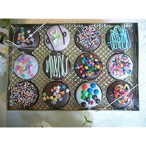 Chocolate covered Cookie Gift Box 12 pieces Birthday Themed Great Business to Business Gift