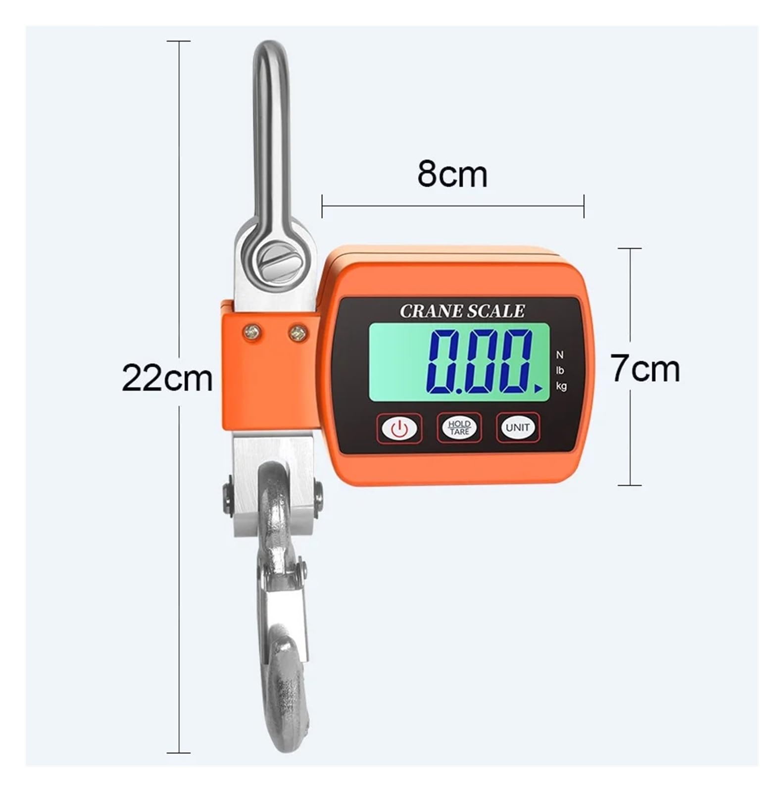 Digitale Mini-Hakenwaage, 500 kg und 0,05 kg (blau)