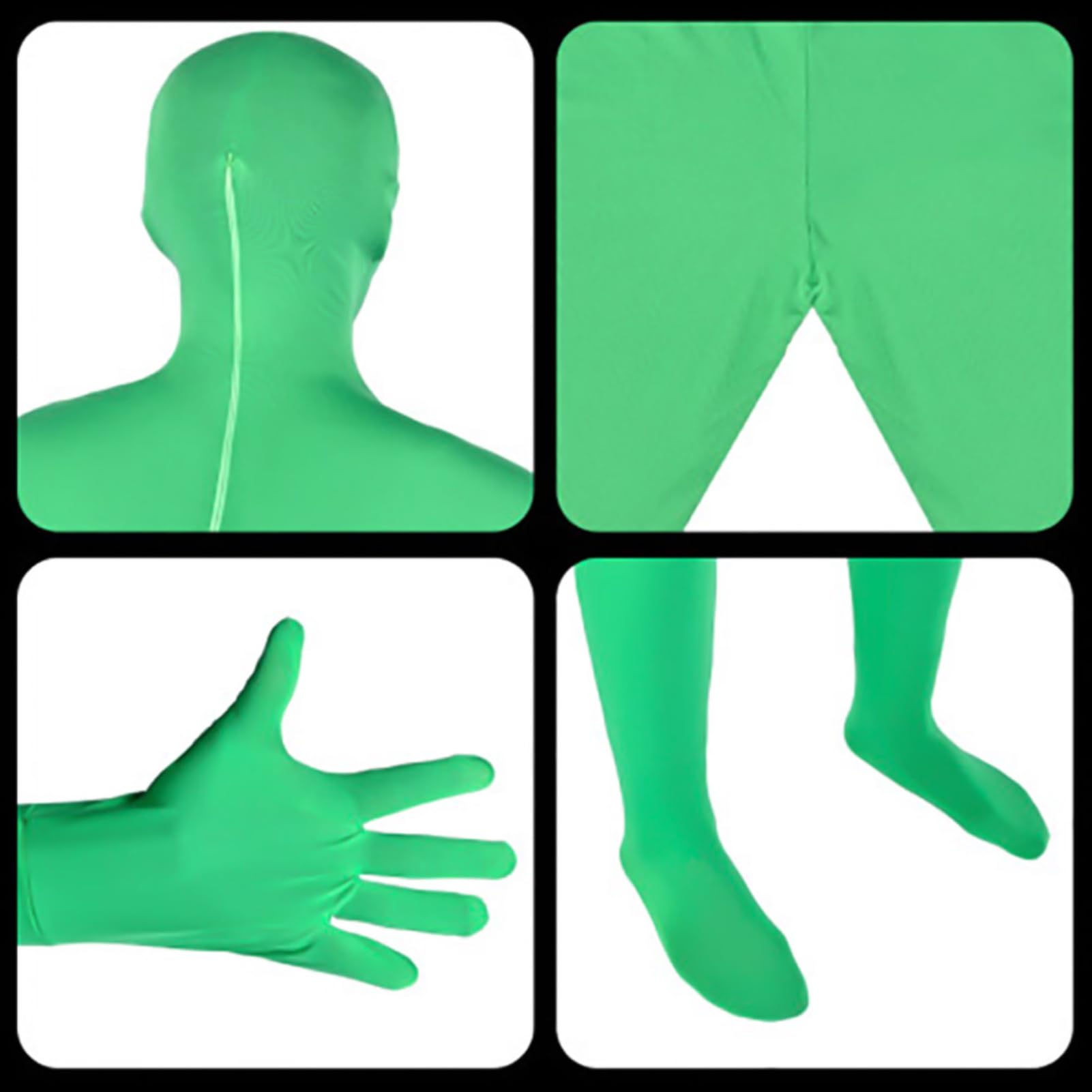 Andoer Zielony strój na całe ciało do fotografii i efektów specjalnych – unisex rozciągliwy kostium na wideo, cosplay, festiwale i wiele innych | strój Borat, Zentai Suit, Chromakey Suit i wiele
