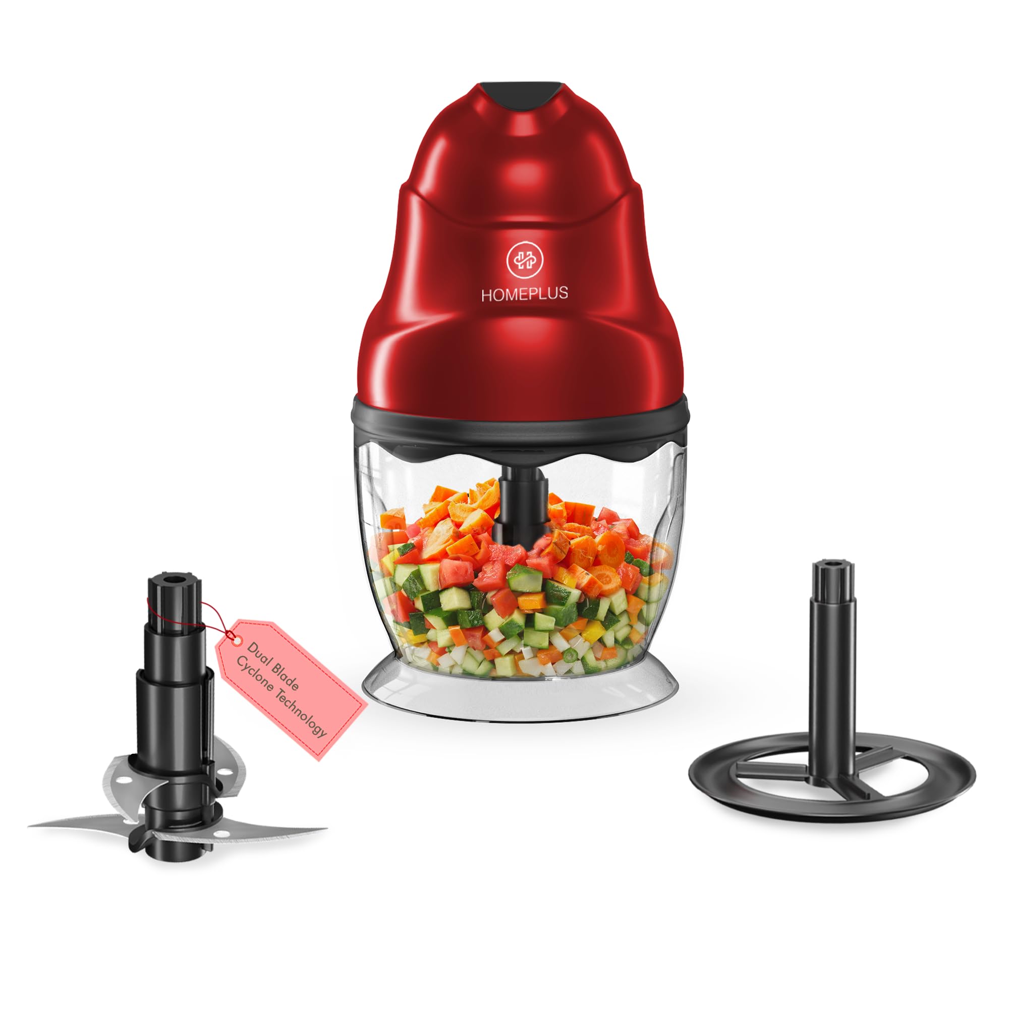 Home Plus 250 Watts Vegetable Chopper, Red