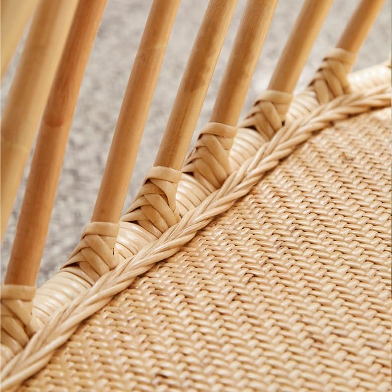 Stuhl für Schreibtisch Skandinavisches Einzelsofa Wohnzimmer Einfacher Freizeitstuhl Naturrattan Handgewebter Rattanstuhl
