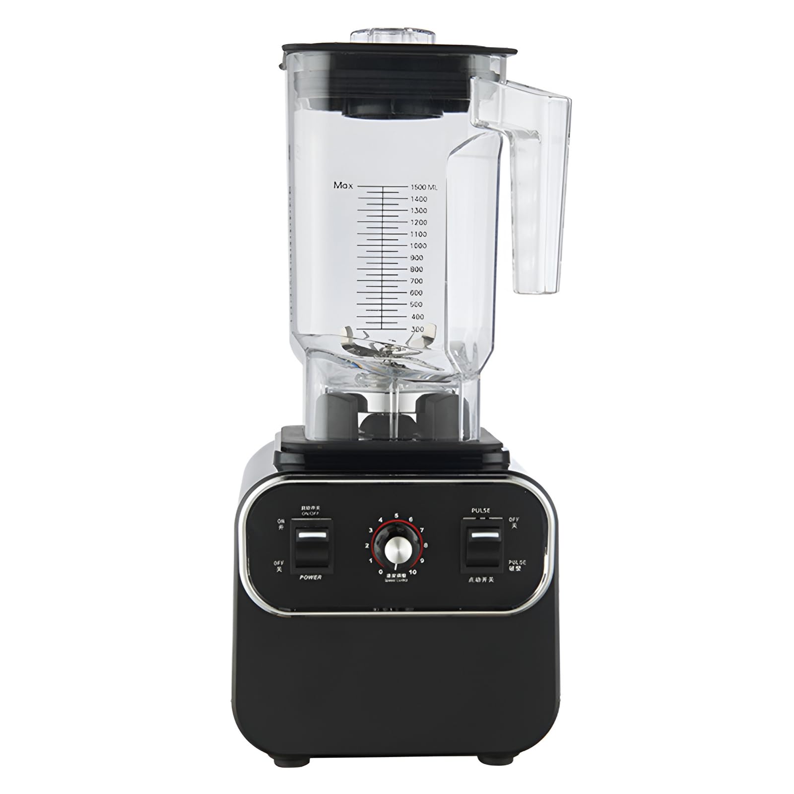 Frullatore Professionale, frullatore ad Alta Potenza per Smoothie, capacità 2 Litri, 10 velocità, tritaghiaccio per Smoothie, frappè, succhi di Frutta e Latte di soia. (Black)
