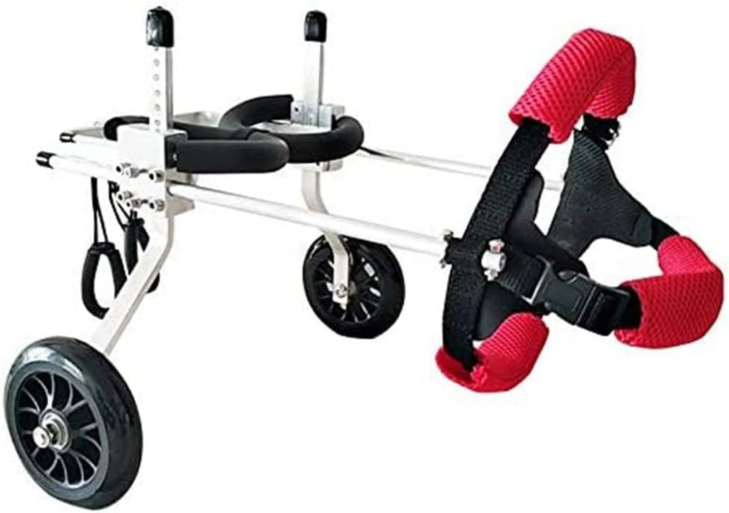 Silla de Ruedas para Perro Trasera 2 Ruedas, Carrito de Paseo para Perros discapacitados, Soporte para Patas traseras débiles o paralizadas, Ayuda de Movilidad, A, S