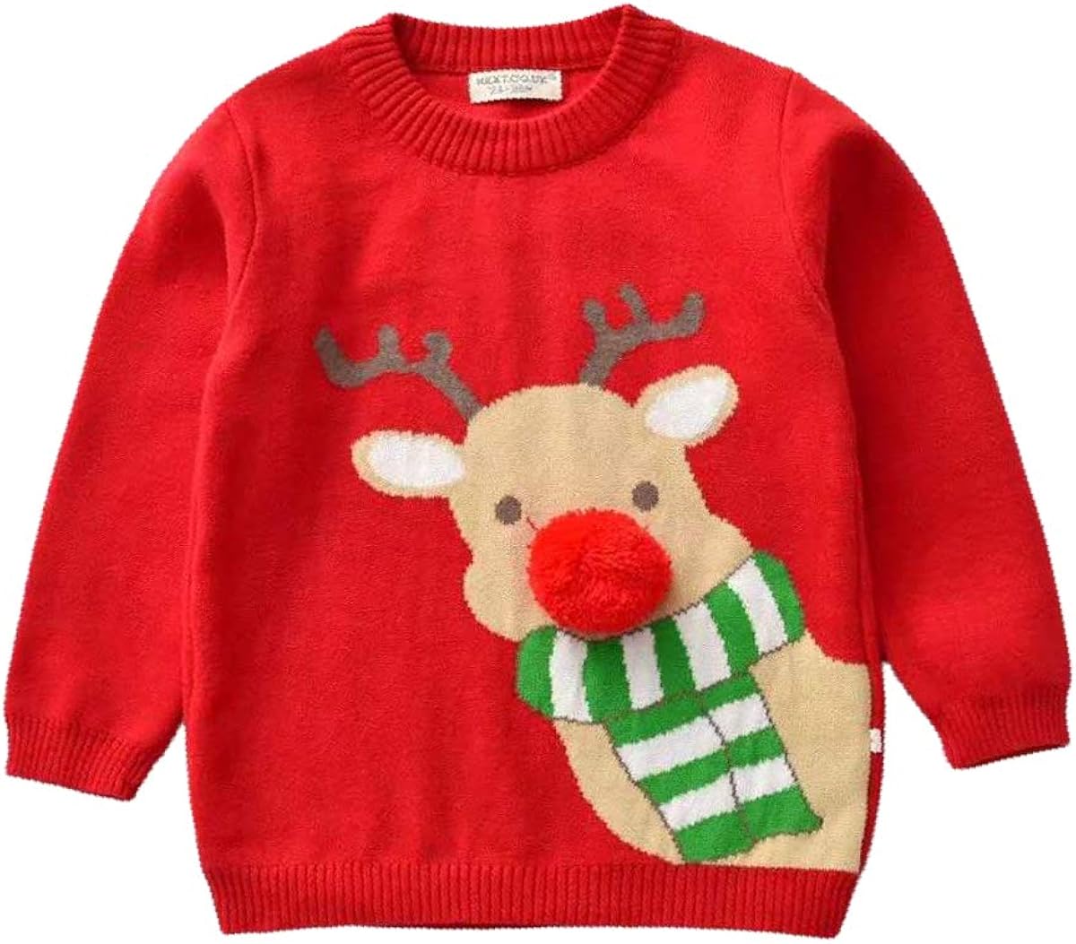 Kulasi Toddler Boy Girl Christmas Sweater Cotton Knit Pullover Long