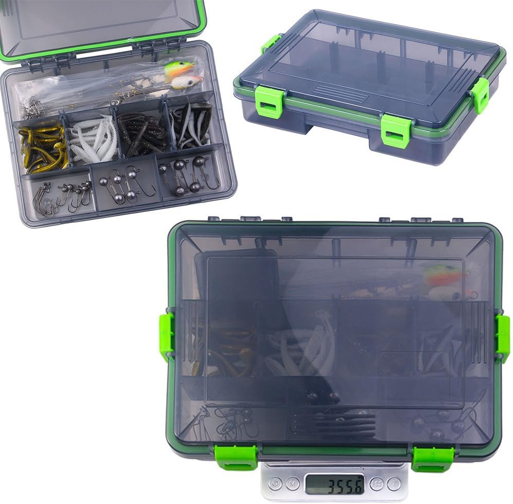 62-Piece Boxed Alabama Rig Set with Jig Heads, T-Tail Soft Baits and Hooks, Alabama Umbrella Rig, Fishing Accessories for Freshwater and Saltwater Fishing