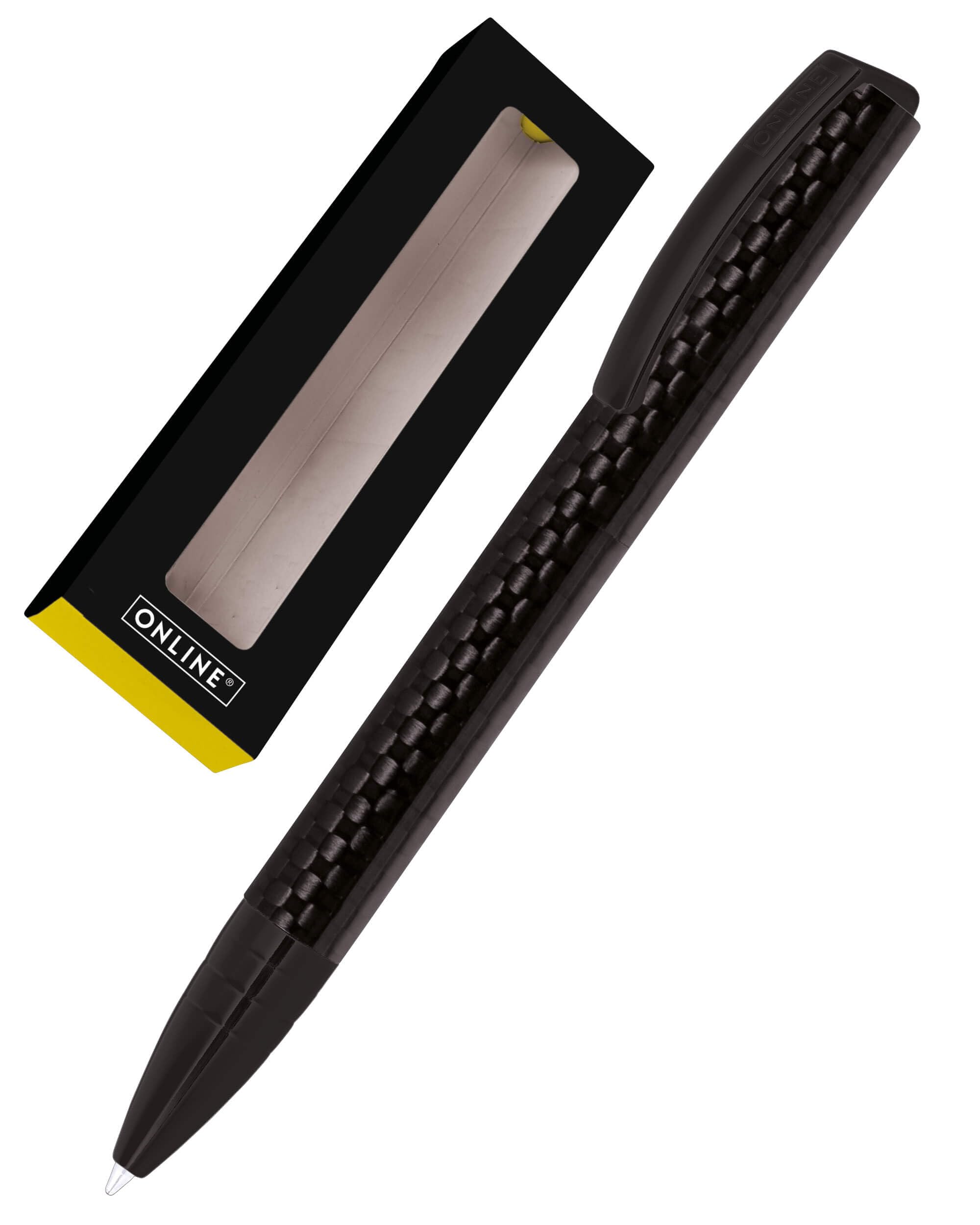 Ballpen Vision Carbon | made of aluminum |with international king size refill | refillable | writing colour black | in gift box