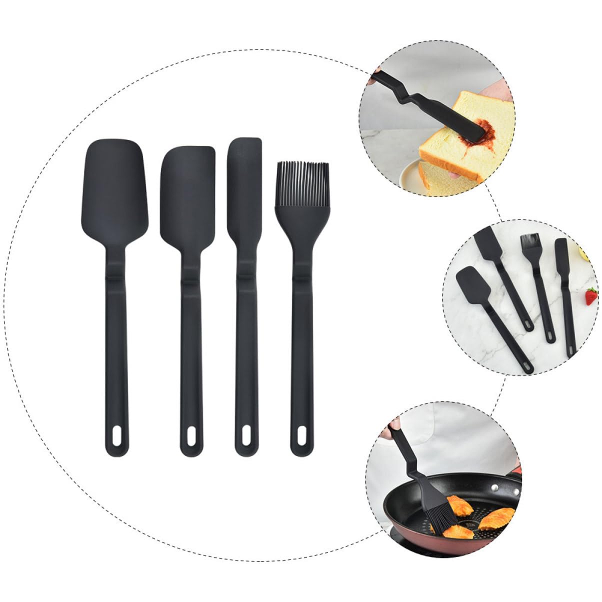 1 Satz Küchen Backwerkzeug Set Teiliges Silikon Spatel und Öl Pinsel Set für Backen Hitzebeständig Ergonomischer Griff Einfach zu Reinigen zum Dekorieren von Kuchen und Desserts