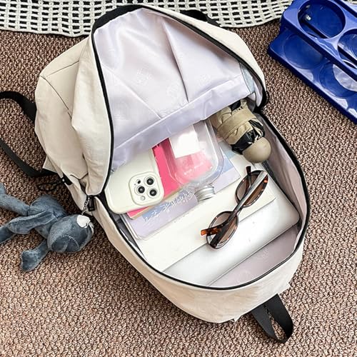 Mochila coreana unisex de gran capacidad en tela resistente y correas ajustables cómodas 5