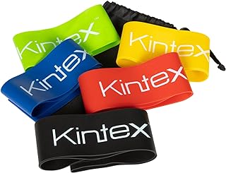 Kintex Mini-Loops Set, 5 Puntos Fuertes, Bucle de Fitness, Banda de Gimnasia, Yoga, Pilates, Entrenamiento, Workout