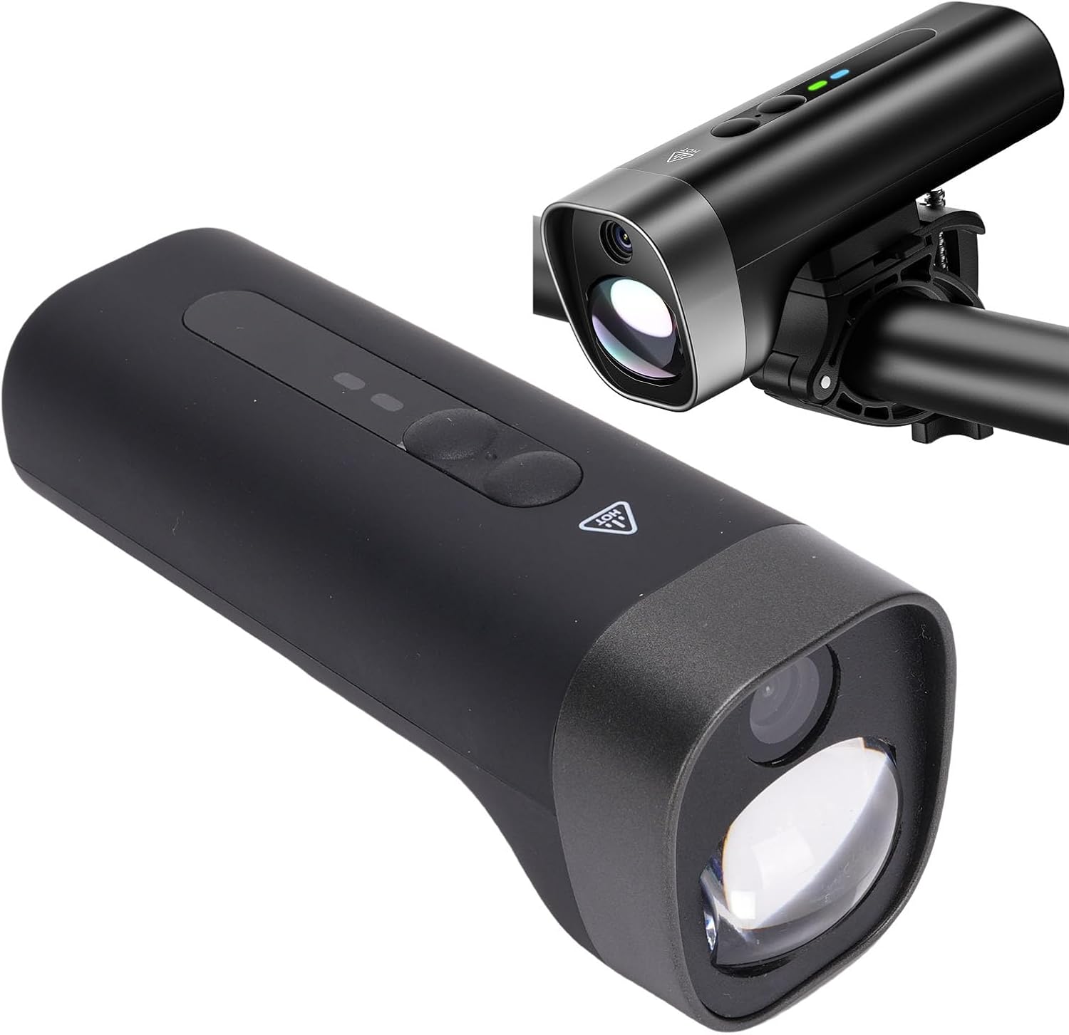 Bike Light for Night Riding, 1080P 5MP Bike Dash Cam with WiFi, Rechargeable Cycling Headlight, IP55, 5.5H, Quick Mount for 22-32mm Handlebar