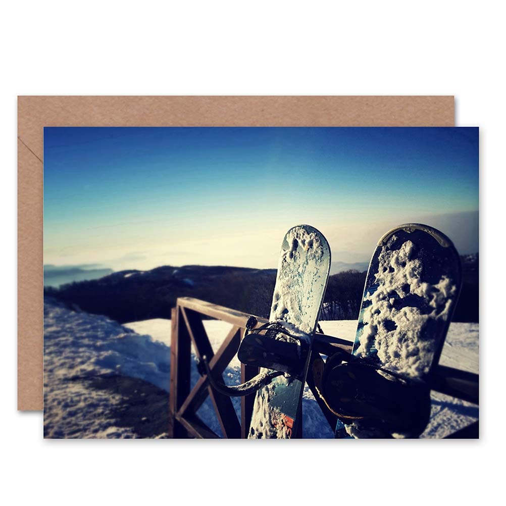 Wee Blue Coo Sport Snowboarding Snowboard Snow Cold Sealed Greeting Card Plus Envelope Blank inside