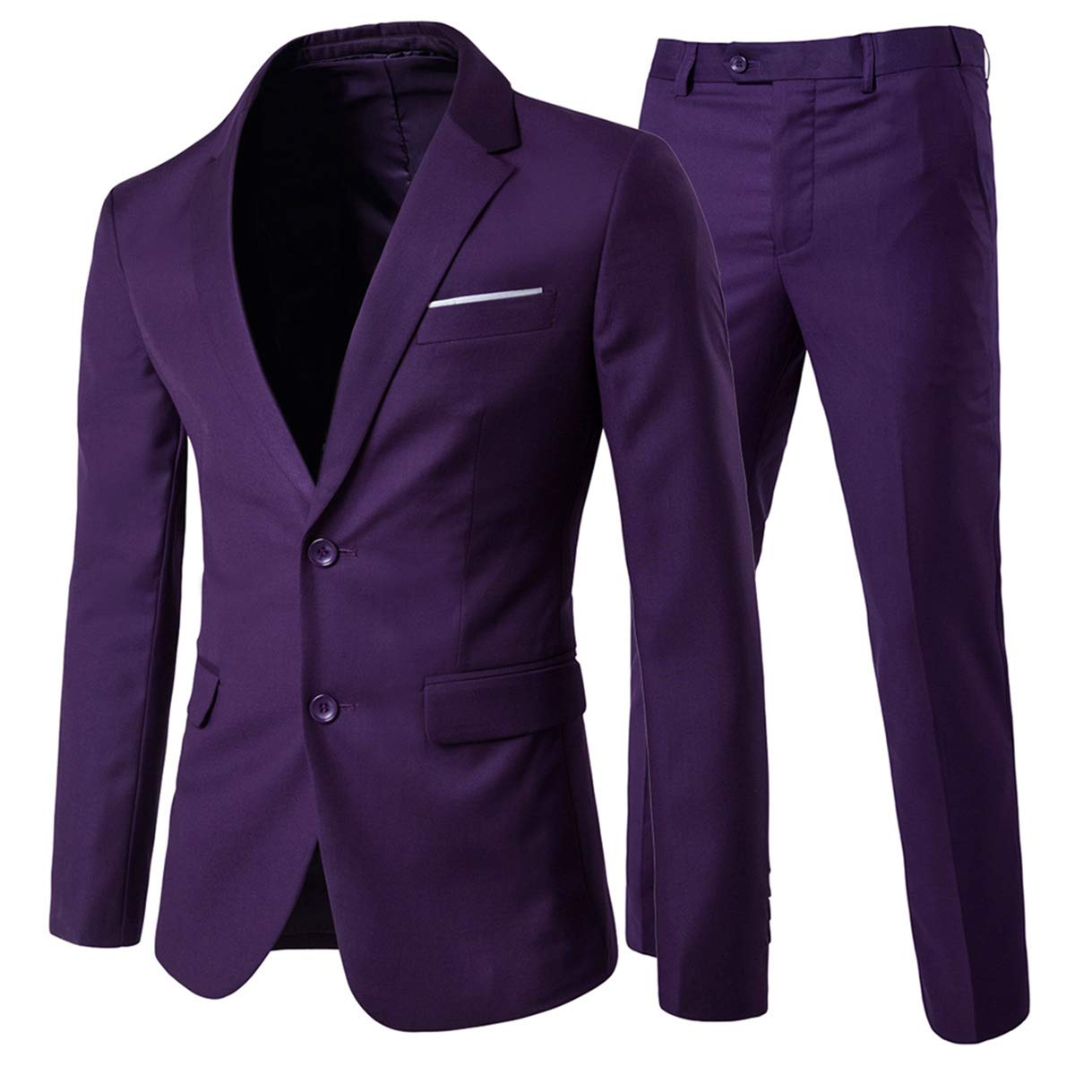 Allthemen Abito da Uomo 2 Pezzi Completo da Sposa Slim Fit a Due Bottoni Abiti da Lavoro Blazer Giacche Casual Pantaloni
