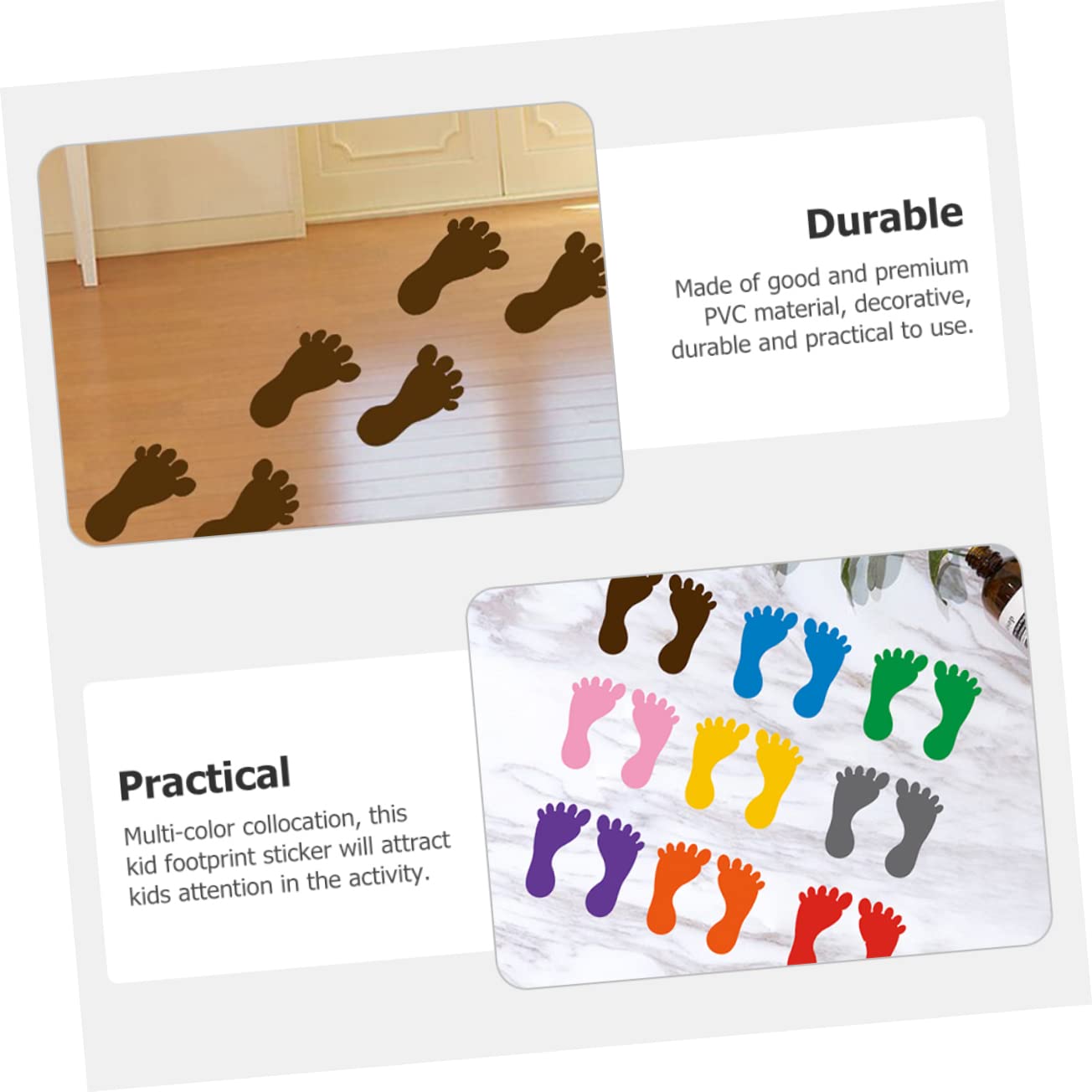 Adesivi Pavimento Impronte Bambini - 6 Fogli PVC Colorati Per Asilo E Casa - Foto 3