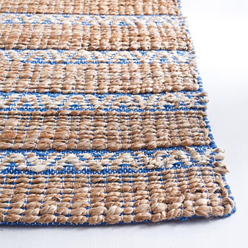 Tapete decorativo 9' x 12' azul y natural SAFAVIEH miniatura 3