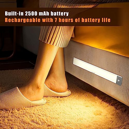 Image of LEPOTEC 54 LED Motion Sensor Under Cabinet Lights Rechargeable 1 Pack | Magnetic mount, Soft Warm White Light, Motion sensor, Rechargeable