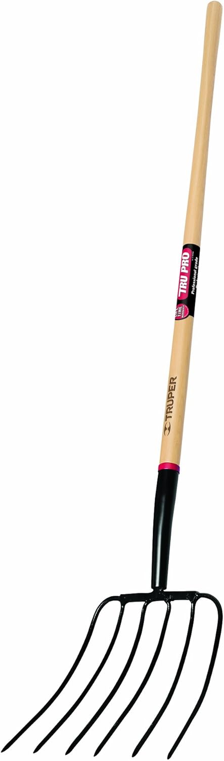 Truper 30-Inch 30330 Tru Tough Manure/Bedding Fork, 10-Tine, D-Handle : Garden Forks : Patio, Lawn & Garden