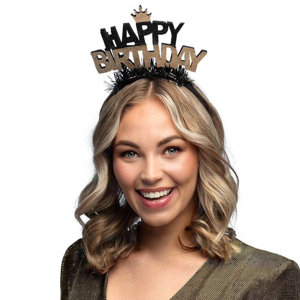 Boland 50368 Happy Birthday Tiara, Birthday Accessory for Costumes, Theme Party, Carnival