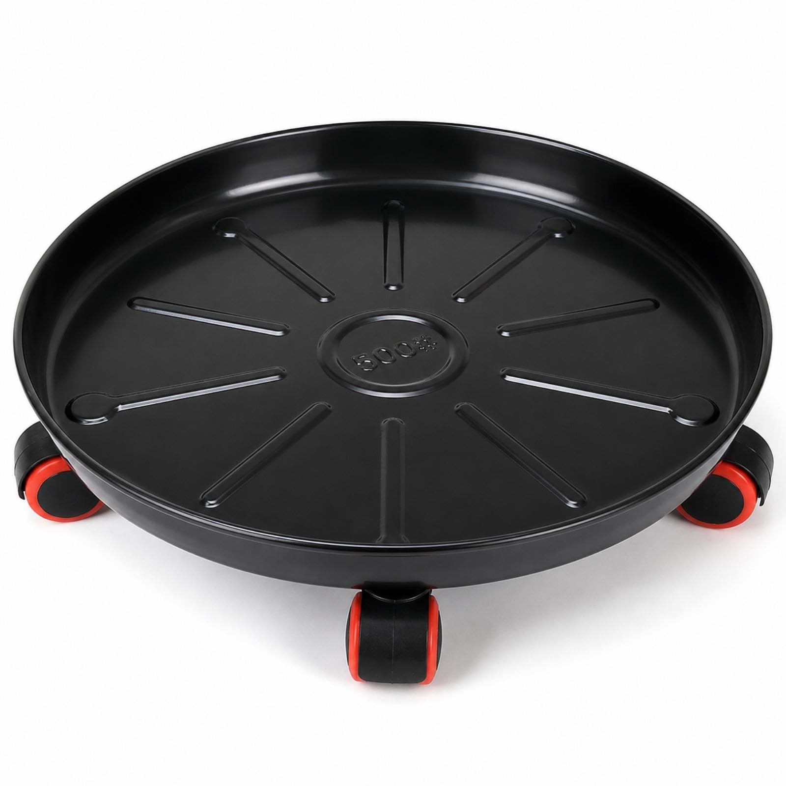 Flower Pot Tray with Rollers Mobile Planter Trolley with Wheels Rolling Planter Base for Gardeners, Patio, Balcony, Greenhouse Black 48CM-image-34