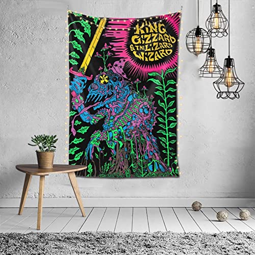 Ushnih King Gizzard And Lizard Wizard Tapestry Mural Wall Hanging Home Mural Decor Blanket Art Decor For Bedding Tapestry 60X40In thumb #1