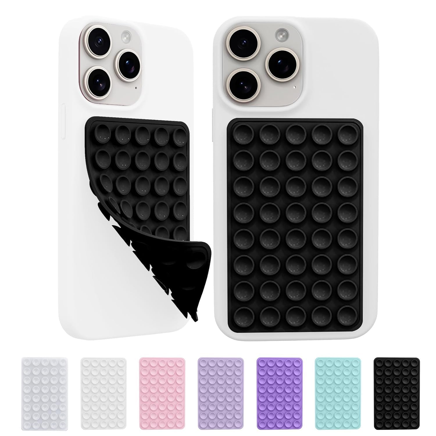 Silicone Suction Cup Phone Case Mount Double Sided, Phone Accessories Hands-Free Strong Grip Holder for Selfies and Videos, Silicon Phone Stand for Android Phone (Multicolor) Pack of (1)-image-48
