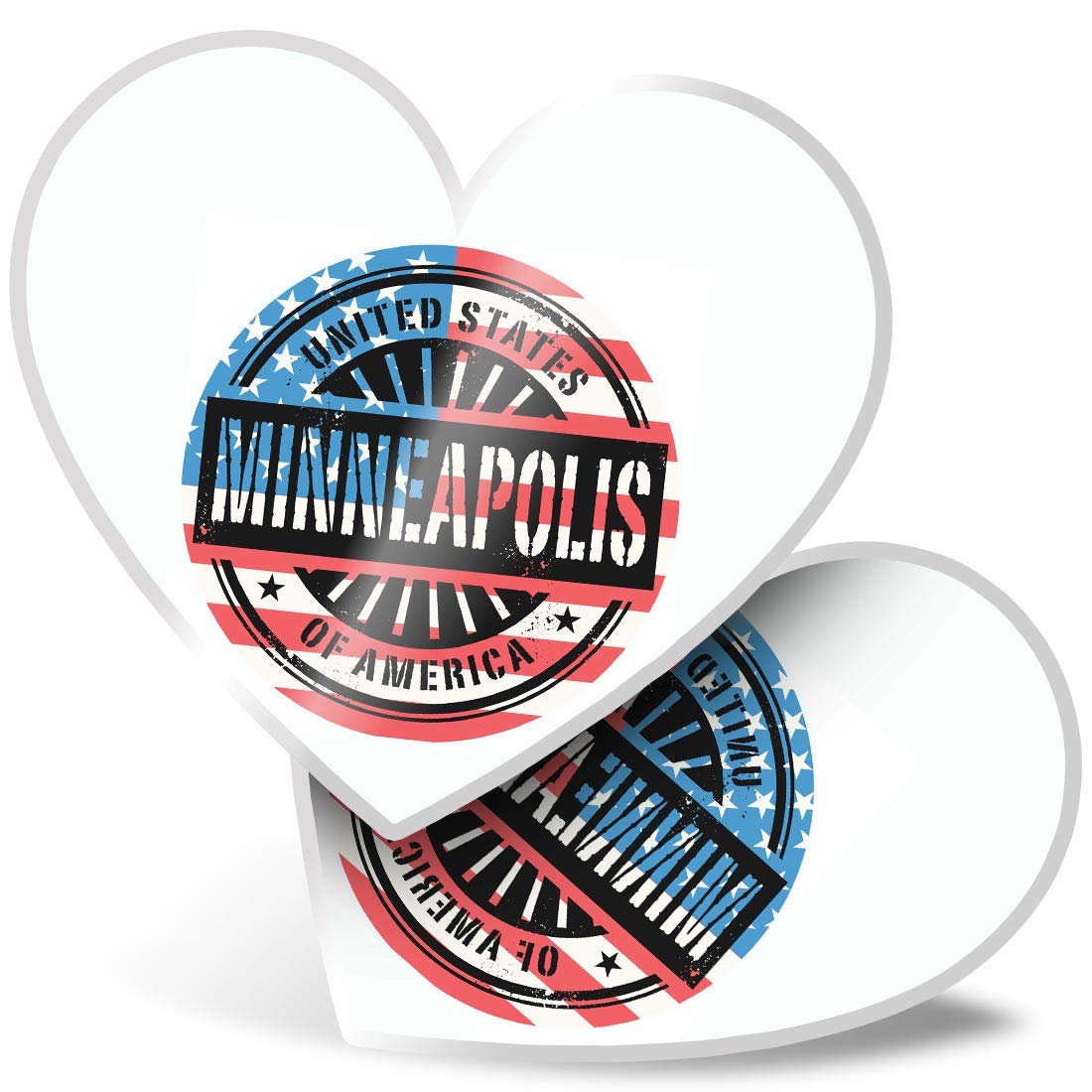 Destination Vinyl Ltd Multi 2 X 7.5Cm He Stickers - Minneapolis Minnesota Usa Flag Decals 6072