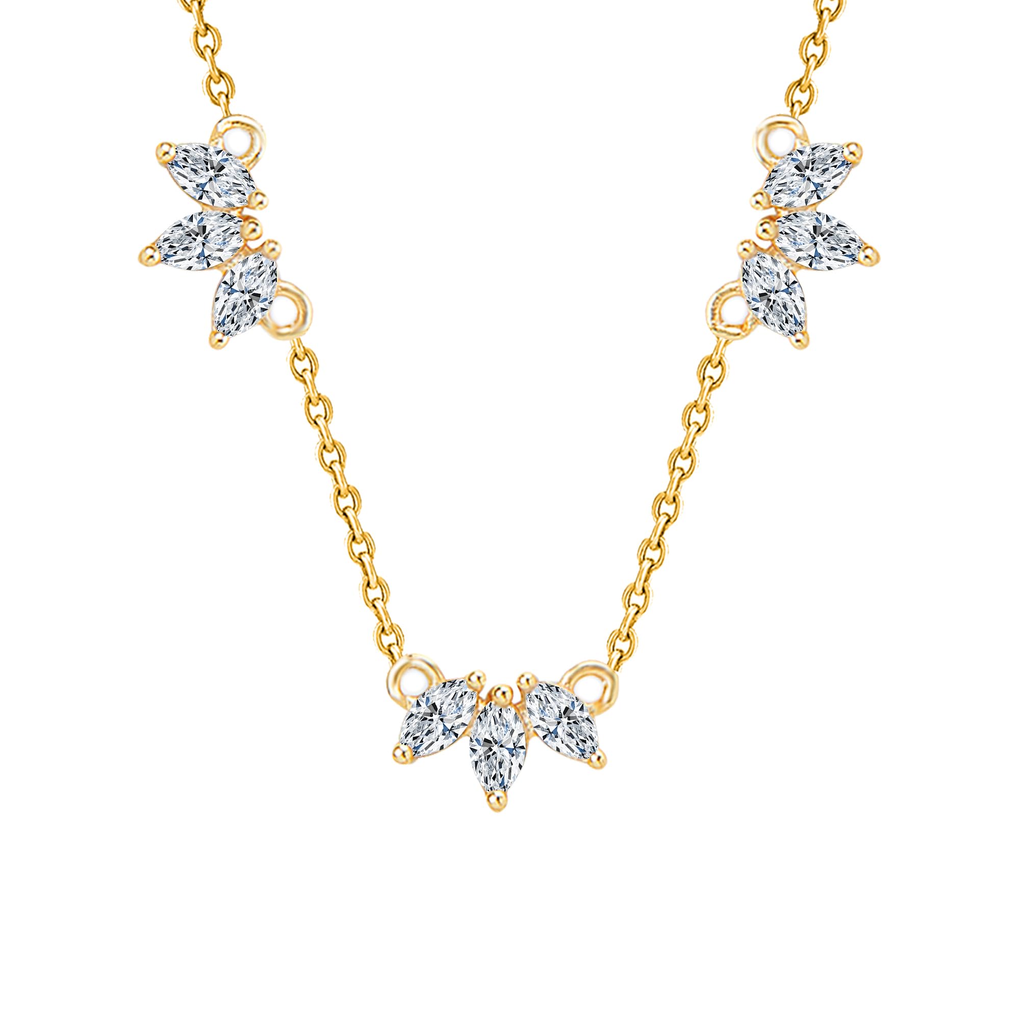 MINUTIAE 18kt Plated Pendant Necklace With Marquise Cut Solitaire Austrian Cubic Zirconia Diamond For Women And Girls With Extendable Chain Fashion Jewelry (B0CVW5NC16) Amazon Price History, Amazon Price Tracker