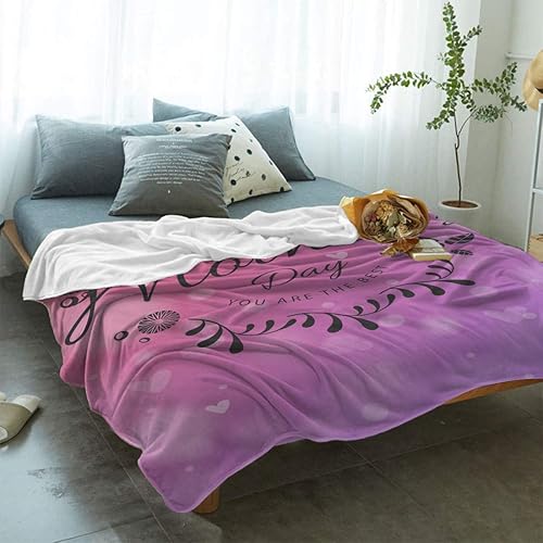 Miniatura 2 de Clouday Super Soft Blankets for Woman Man Flannel Fleece Bed Blanket Comfortable,Colorful Flower Garland Happy Mother's Day,Lightweight Throw