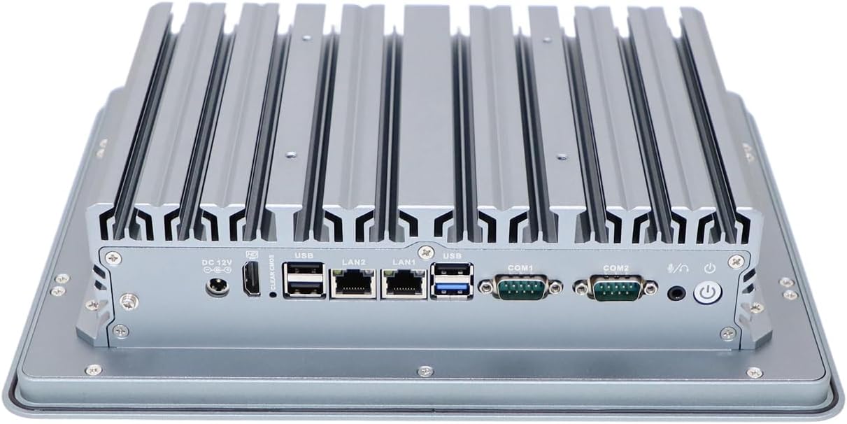 12.1 Inch Industrial IP65 Front Panel PC, Resistive Touch Screen, Gen 5th I3, PX07, 2 x COM for RS232 RS485, 2 x LAN, HDMI, 0 RAM, 0 Storage, Barebone No System