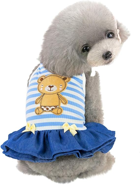 Amazon Co Jp Tengatel ペット服 犬服 犬 ワンピース 犬ドレス スカート レース 蝶结び 春夏秋服 犬洋服 小中型犬 27サイズ お姫様 お洒落 散歩 お出かけ 記念撮影 ペット用品 L グレー ペット用品