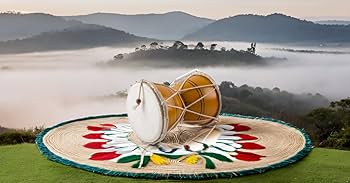 Talking Drum ALL IN ONE WAREHOUSE Handmade Wooden & Leather Classical Indian Folk Dumroo Damroo Damaru Hand Drum Timbales Instrument