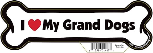 Imán de hueso de perro de 7 pulgadas, funciona muy bien en automóviles, refrigeradores, buzones y más (I Love My Grand Dogs)