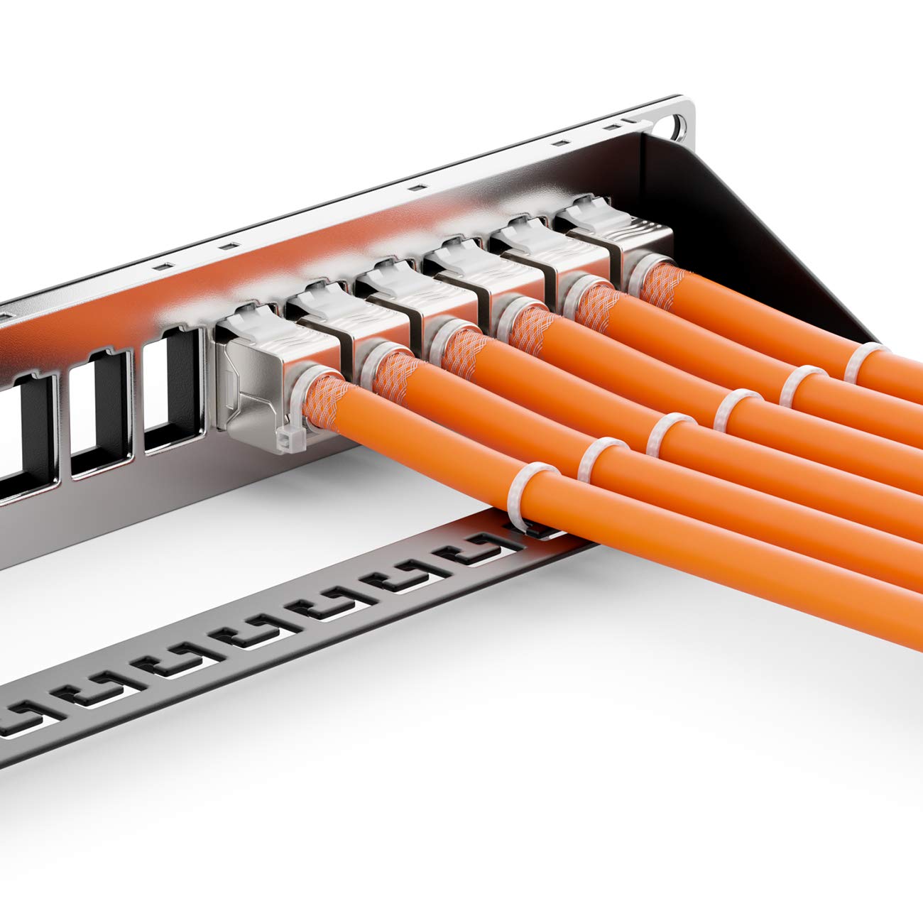 deleyCON 24 Port Patchpanel Patchfeld Modular für Keystone Module 1 HE 19" Zoll Rackeinbau Kompatibel CAT5 CAT6 CAT7 CAT8 LAN Netzwerk Verlegekabel Schwarz
