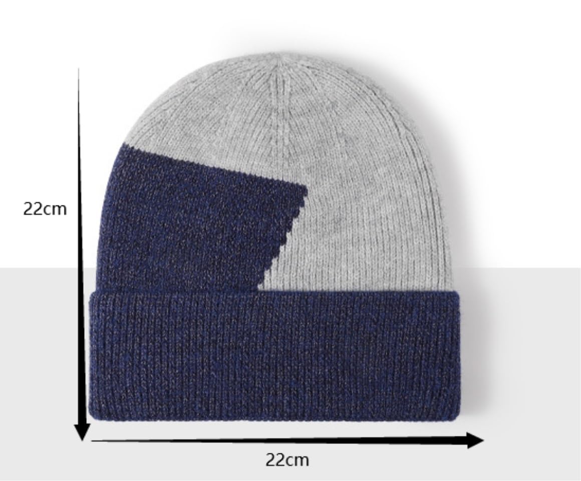 Mützen Winter Mützen Wintermützen Für Männer Und Frauen, Gestrickte Totenkopfmützen, Warme, Weiche Mützen, Kontrast Wintermütze (Color : D, Size : One Size)