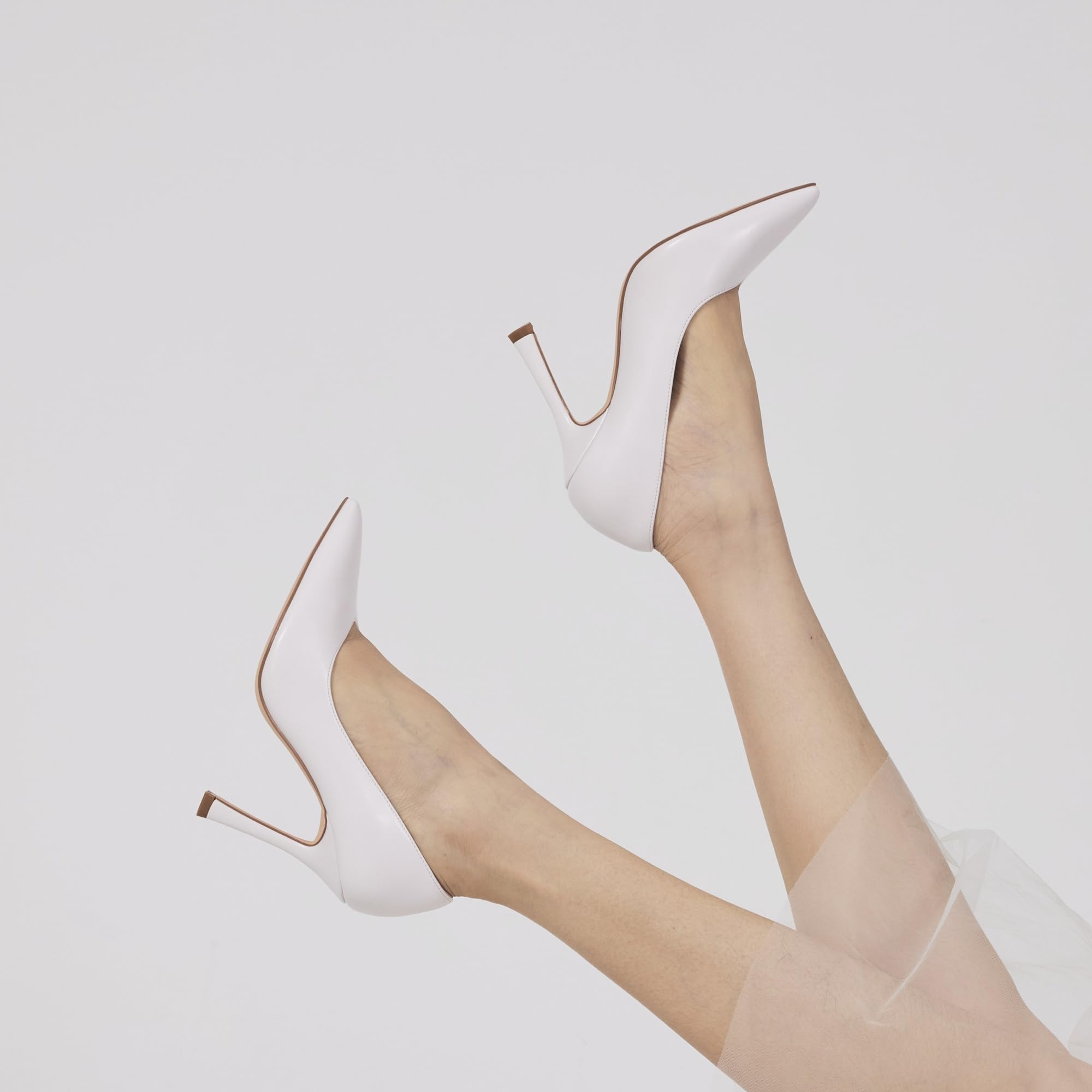 Zhabtuc Zapatos de Tacón Mujer - Salones Stilettos de 10 cm, Punta Cerrada y Afilada, Cómodos, para Vestir, Fiesta y Boda