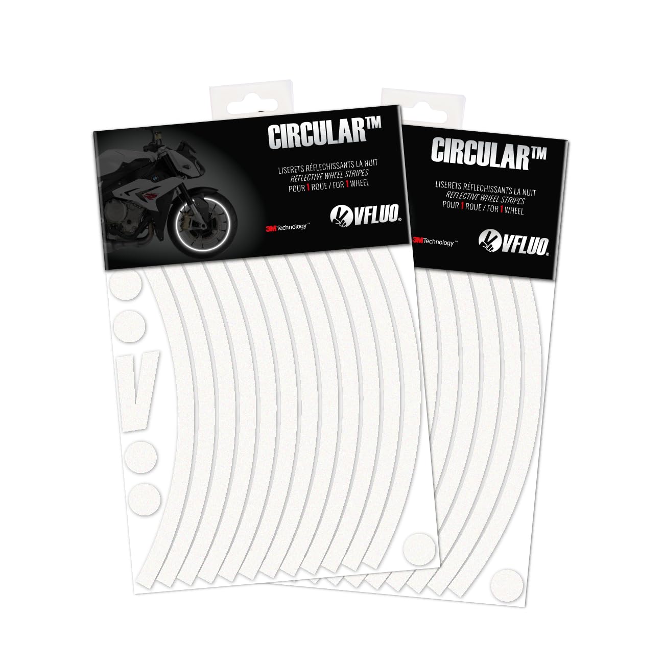 VFLUO - Kit Pegatinas Llantas de Moto Reflectantes, Autoadhesivas para 1 Rueda, 3M Technology™ - Gran Visibilidad Lateral - Discreto y diseño - Fácil colocación — view 22