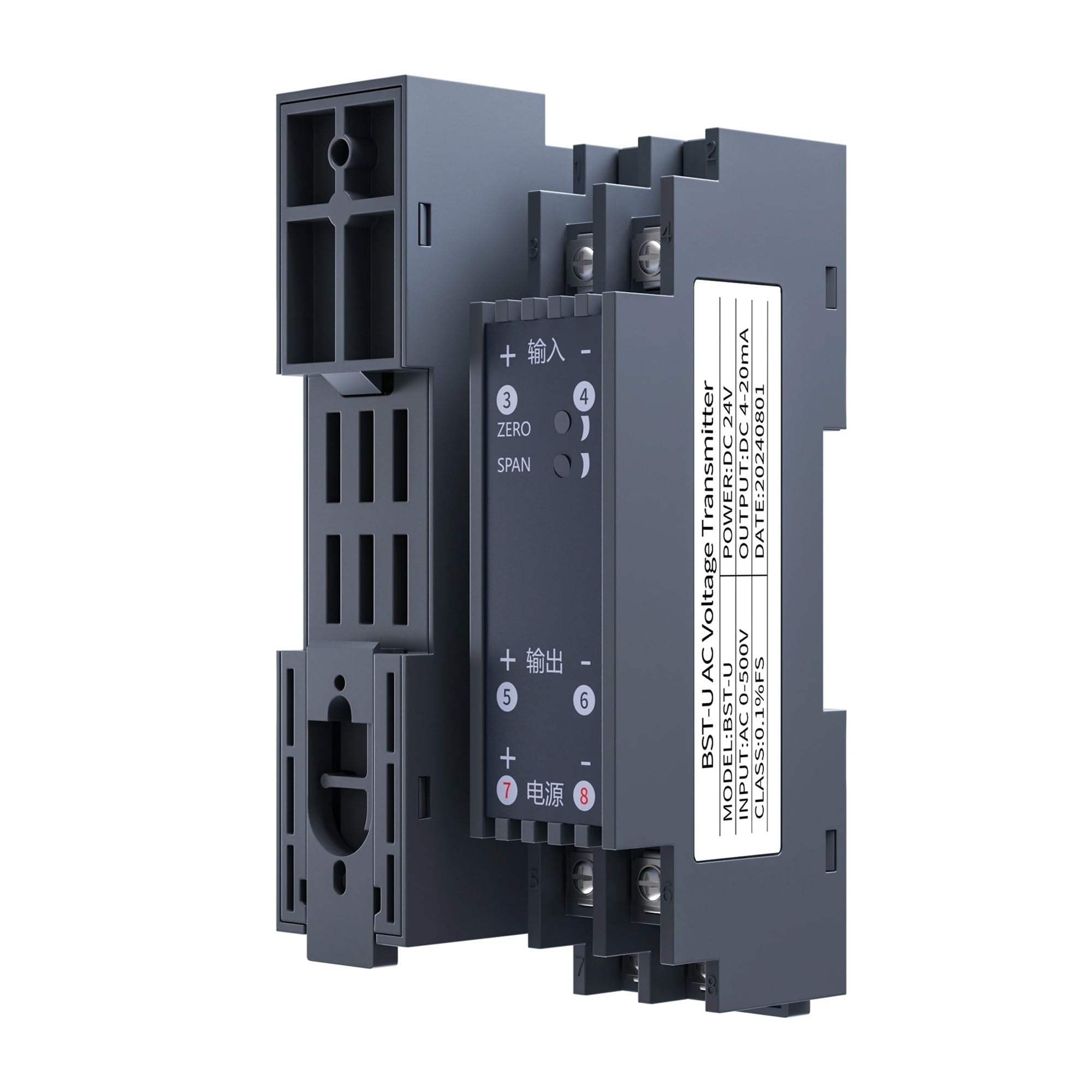 VDOQTLJT AC Current Transmitter 0-1A 0-2A 0-5A 0-10A Sensor 4-20mA 0-10V 0-5V RS485 Transducer DC24V(Output Rs485,AC 0-5A)