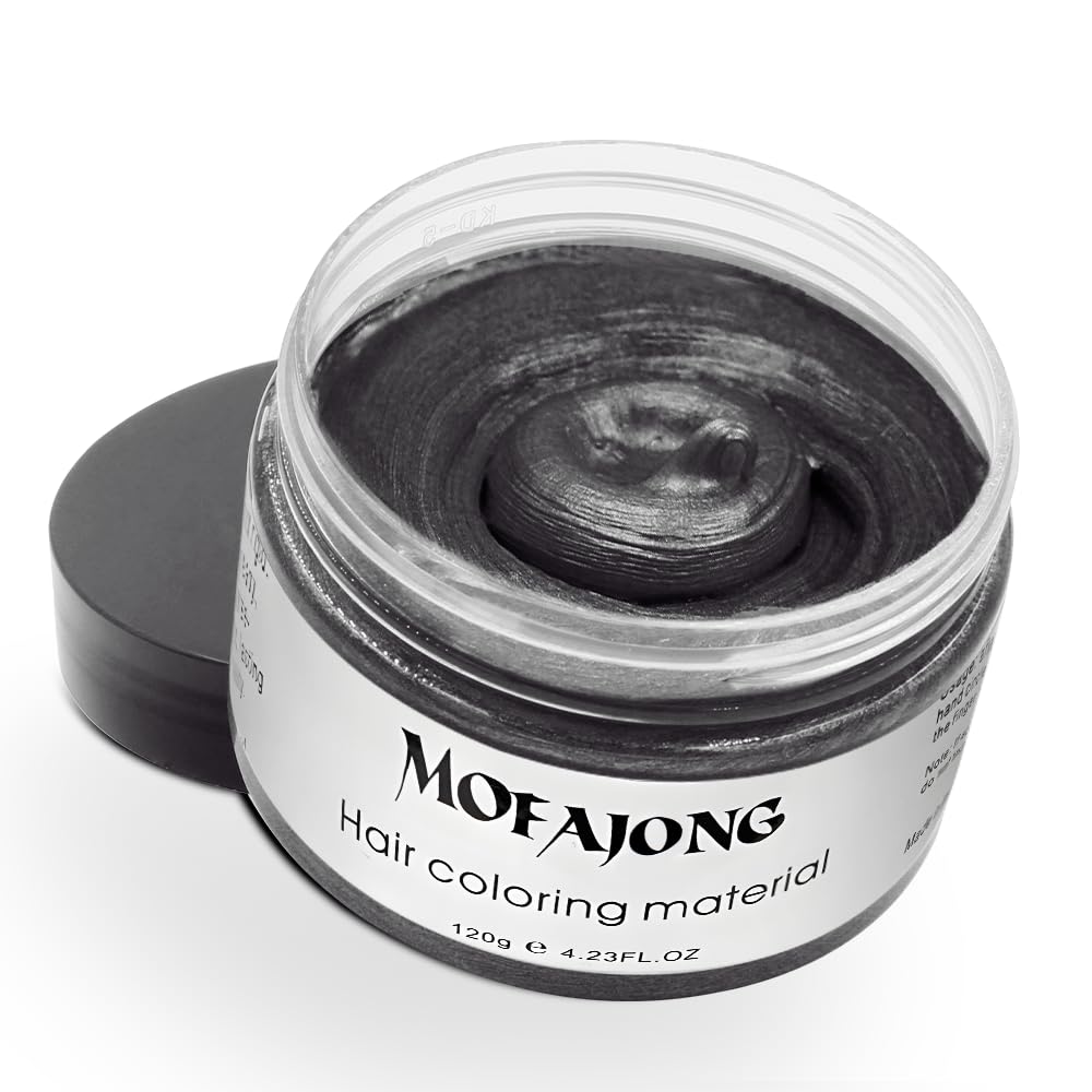 Black Temporary Hair Dye Wax Natural Instant Hair Color Wax Pomades 4.23 oz, Hair Styling Clay for Party, Festival, Halloween, Christmas