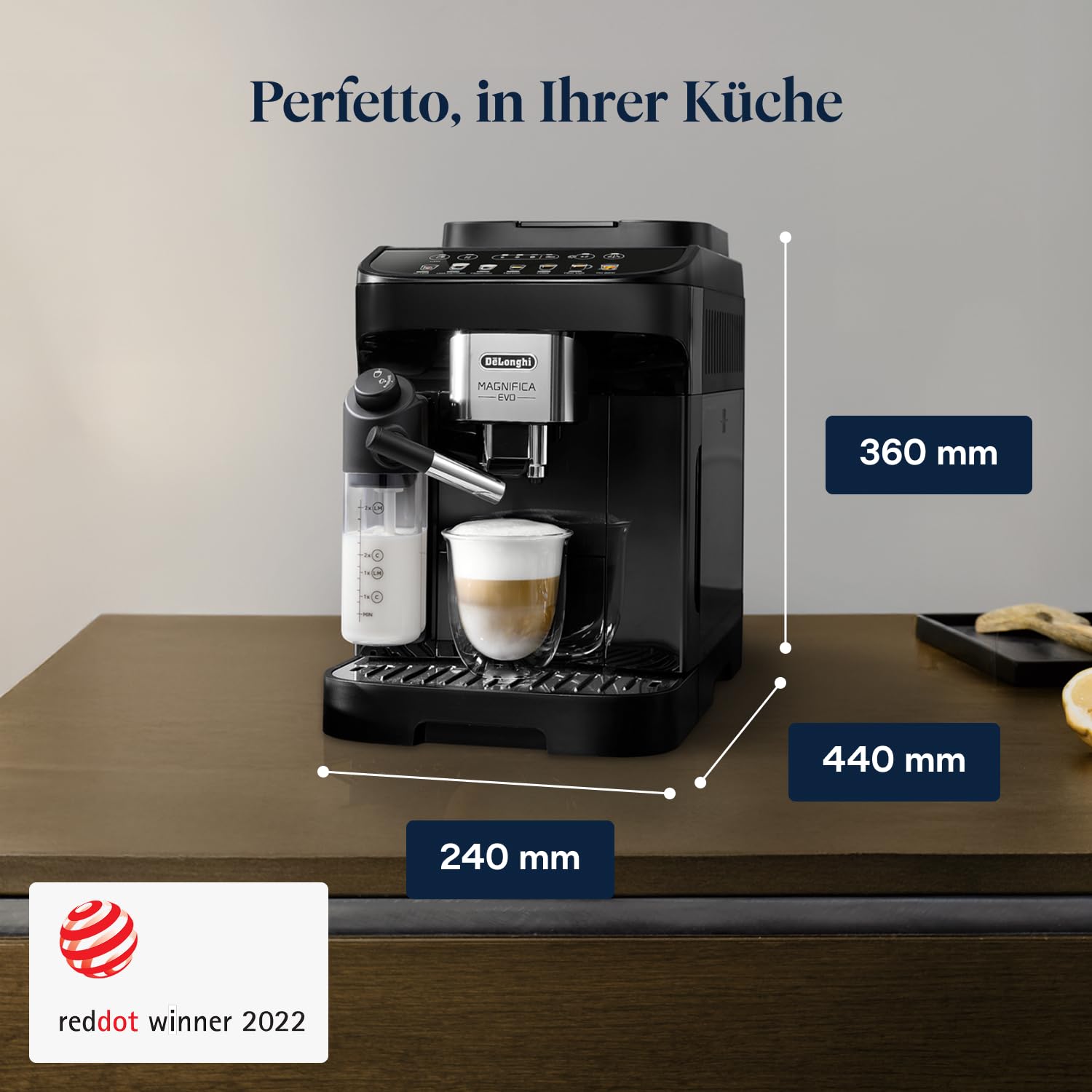 De’Longhi Magnifica Evo Kaffeevollautomat mit LatteCrema, 7 One-Touch-Getränke, Schwarz ECAM292.81.B