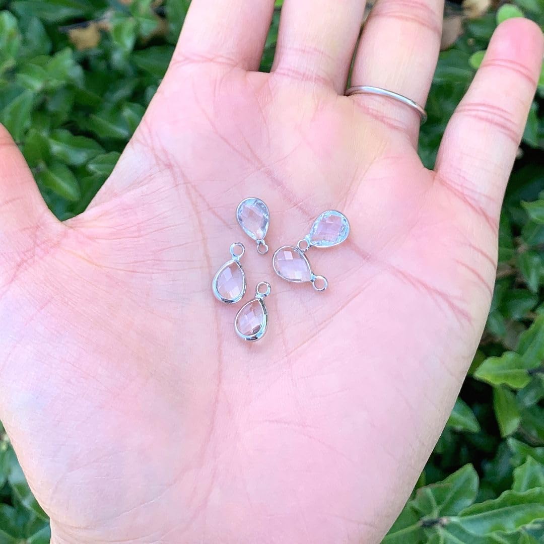 Adabele Grade A Birthstone Pendant Drop 11mm 14mm 16mm Sterling Silver Plated For Personalized Earrings Bracelet Necklace Anklet Pendant Keychain Craft Jewelry Making
