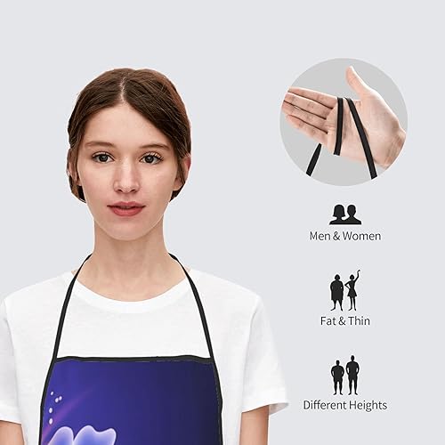 Miniatura 7 de Delantal ajustable impermeable para hombres y mujeres, cocina, hornear, jardinería, trabajo, babero