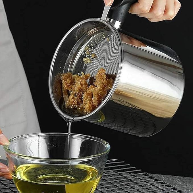 Oil Strainer Pot Grease Can - Stainless Steel Cooking Grease Container,Reuse Oil Storage Best Oil Shaver Can Container with Removable Filter Anti-Scalding Handheld..2025 4