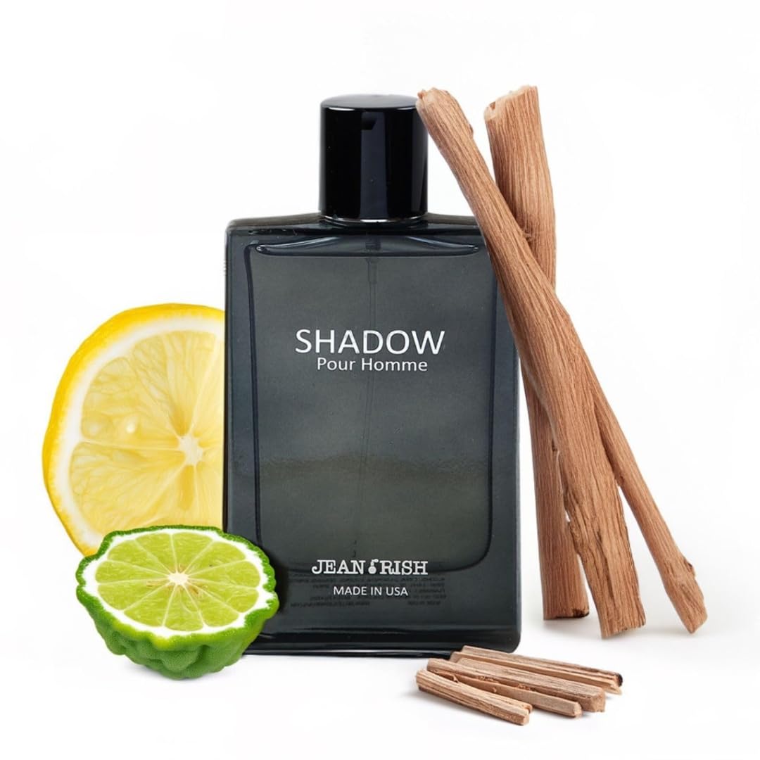 Jean Rish Shadow Pour Homme Eau De Toilette for Men (3.4 Fl Oz / 100ml) with Lemon, Cedar & Bergamot Notes - Long Lasting and Luxury Fragrance