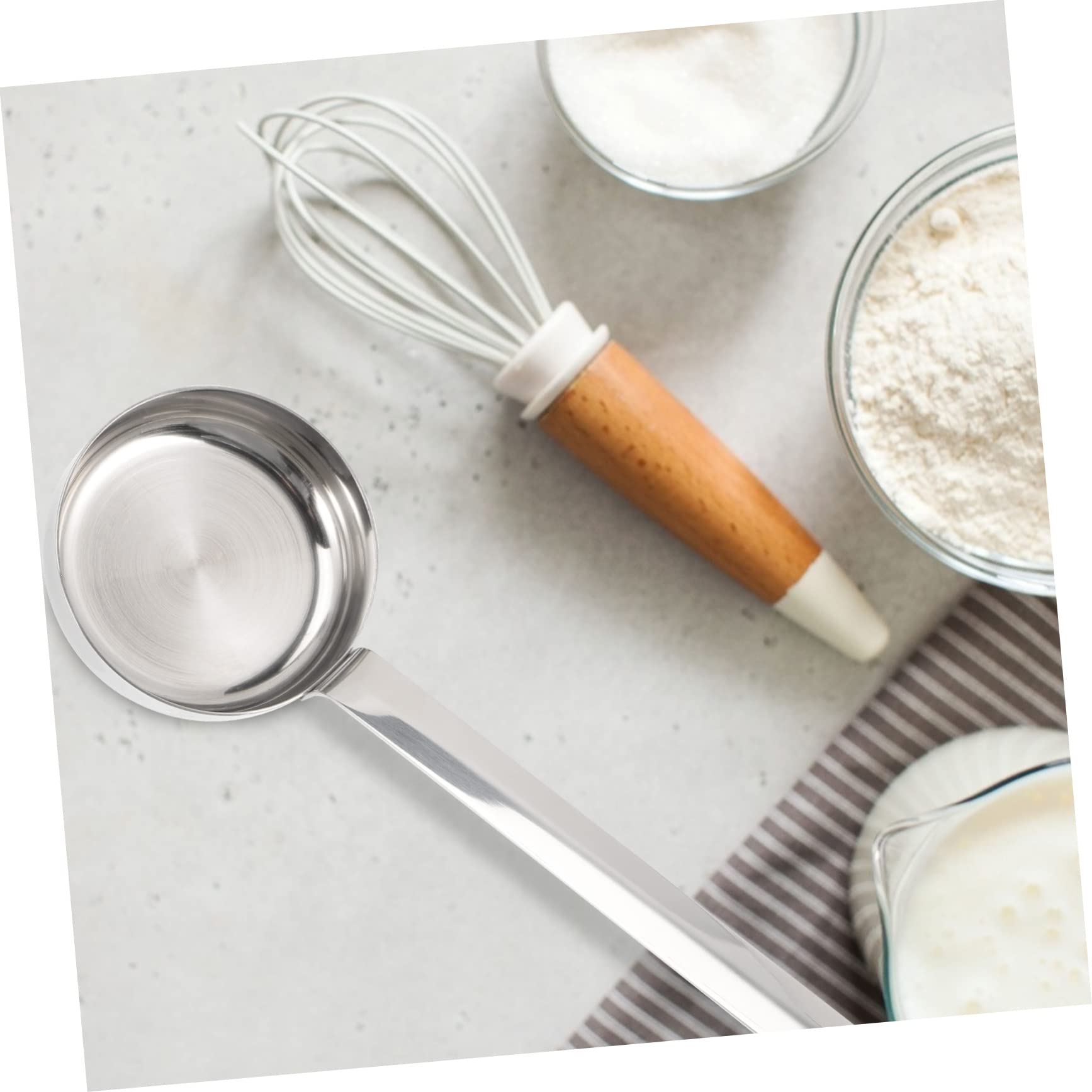 ULTECHNOVO 6 Pezzi Cucchiaio Piatto per Salsa Acciaio Inossidabile Misuratore per Pizza e Salse Design Ergonomico e Resistente Utensile per Cucina da Ristorante Facile da e Riutilizzabile