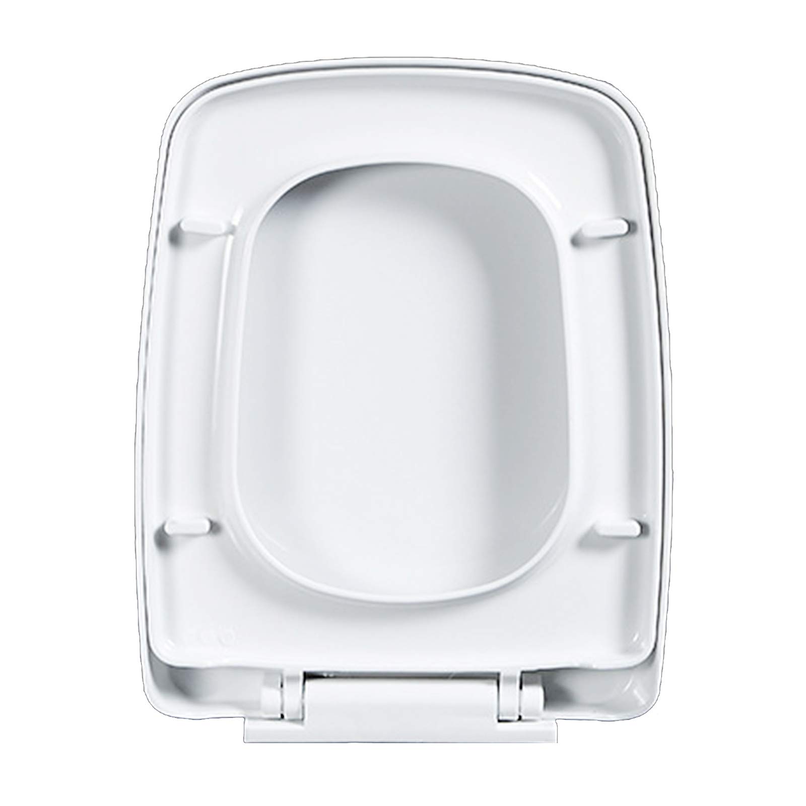 QYLJZB Household Toilet Seats Quiet Close PP Material Rectangle Thicken Easy Clean Detachable Bathroom Accessories Fits All Regular Toilet Bowls(White)