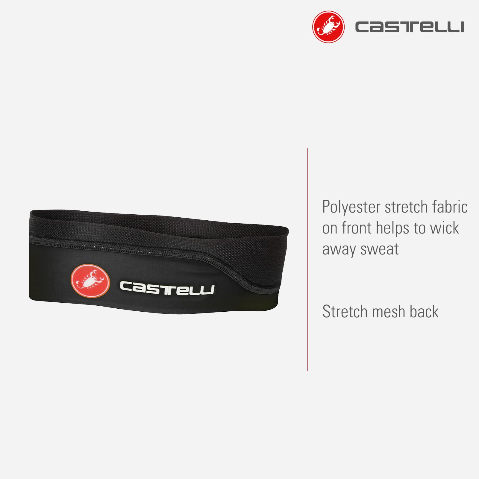 CASTELLI 4516044-010 letnia bandana czarna opaska na głowę