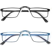 Reading Glasses Metal Thin nose Frame Spring Hinge Readers for Men Eyeglasses No nose support Design