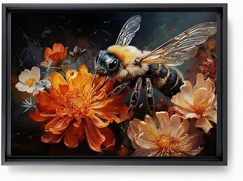 Bumble Bee Magic Plants Portrait Art Canvas, Bee Art, Bee Artwork, Bee Art Print, Bee Art Work, Flowers Print, Flowers Print Art, Wall Art, Art Decor