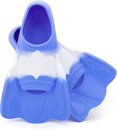 Miniatura 7 de Aletas de natación para niños, aletas de entrenamiento de natación, aletas cortas para jóvenes, piscina, esnórquel para niñas y niños principiantes