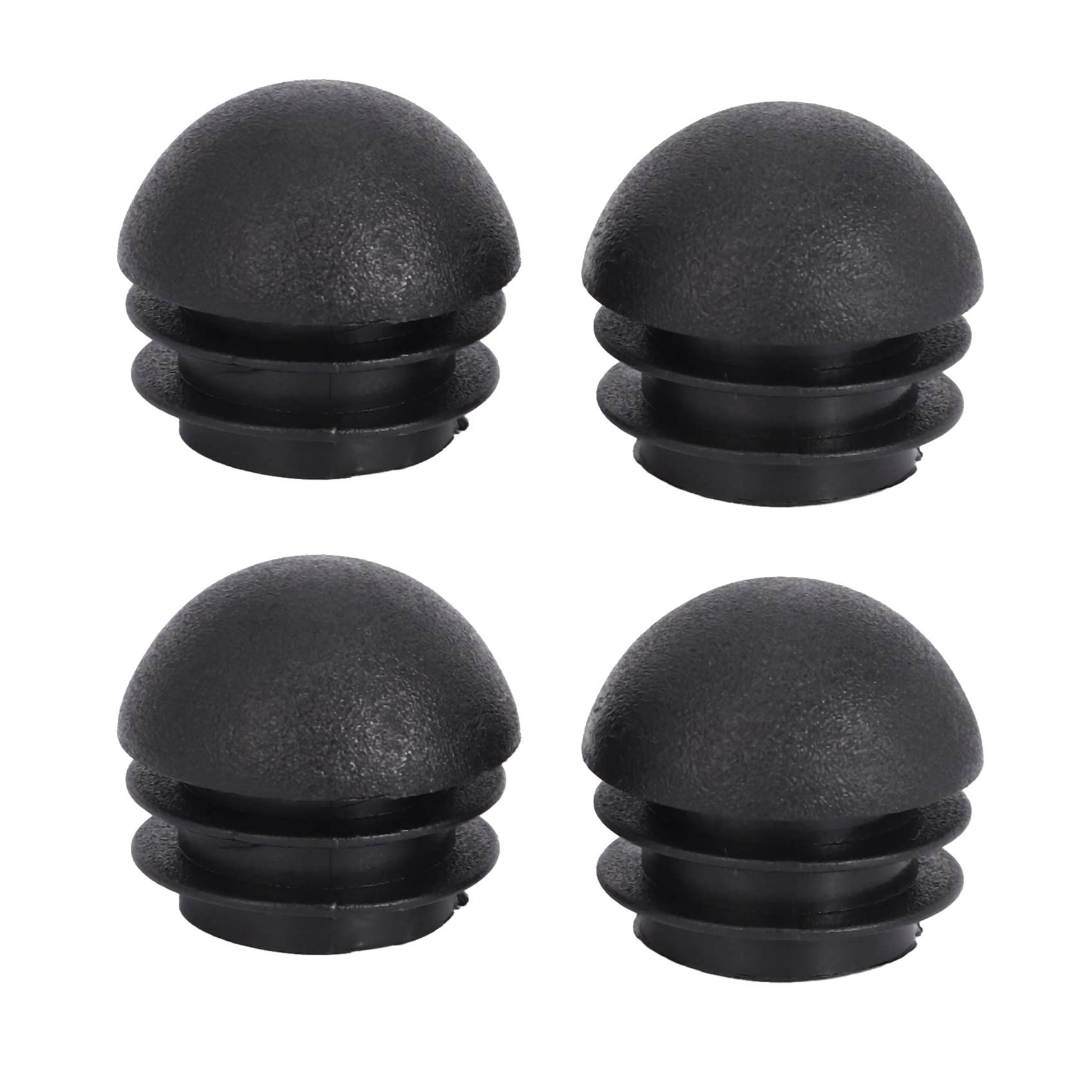 Jiyaohui Black 4 Pcs 25Mm Dia Plastic Round Tube Inserts End Blanking Caps